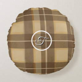 Elegante Plaid Herfst Thanksgiving Rond Kussen