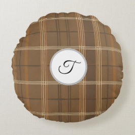 Elegante Plaid Herfst Thanksgiving Rond Kussen