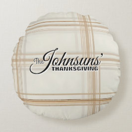 Elegante Plaid Herfst Thanksgiving Rond Kussen