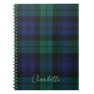 Elegante Plaid Klassieke Landelijke Groene Tartan  Notitieboek