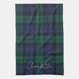 Elegante Plaid Landelijke Groen Tartan Maatwerk Theedoek
