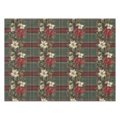 Elegante Plaid Poinsettias kerstvakantie Tafelkleed (Voorkant (Horizontaal))