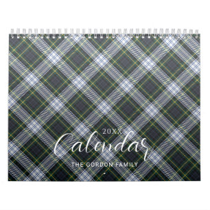 Elegante Plaid Rustieke Familie 2024 Tartan Kalender