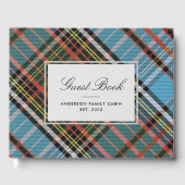 Elegante Plaid Rustieke Familie Cabin Tartan Gastenboek (Voorkant)