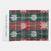 Elegante  Plaid Sneeuwvlokken patroon Kerst Theedoek (Horizontaal)
