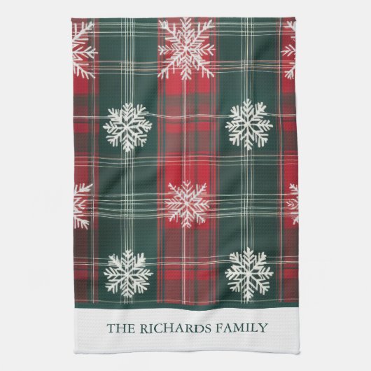 Elegante  Plaid Sneeuwvlokken patroon Kerst Theedoek (Verticaal)