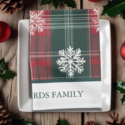 Elegante  Plaid Sneeuwvlokken patroon Kerst Theedoek