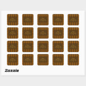 Elegante Plaid Thanksgiving Klassieke Aangepaste F Vierkante Sticker (Vel)