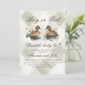 Elegante Plaid Waddle It Be Eend Geslacht Reveal Kaart (Staand voorkant)