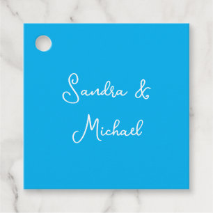 Elegante Plain Azure Blauw Gepersonaliseerde Custo Bedankjes Labels