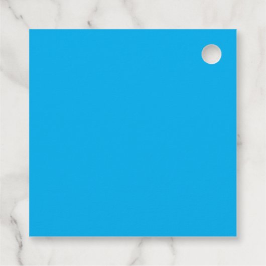 Elegante Plain Azure Blauw Gepersonaliseerde Custo Bedankjes Labels (Achterkant)