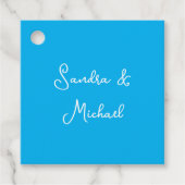 Elegante Plain Azure Blauw Gepersonaliseerde Custo Bedankjes Labels (Voorkant)