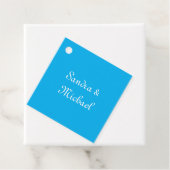 Elegante Plain Azure Blauw Gepersonaliseerde Custo Bedankjes Labels (In situ)
