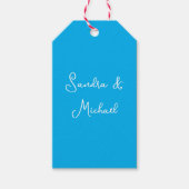 Elegante Plain Azure Blauw Gepersonaliseerde Custo Cadeaulabel (Voorkant)
