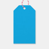 Elegante Plain Azure Blauw Gepersonaliseerde Custo Cadeaulabel (Achterkant)