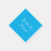 Elegante Plain Azure Blauw Gepersonaliseerde Custo Servet (Hoek)