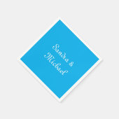 Elegante Plain Azure Blauw Gepersonaliseerde Custo Servet (Hoek)