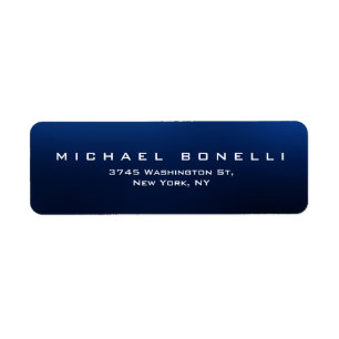 Elegante Plain Blue Minimalist Modern Etiket