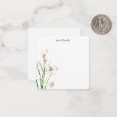 Elegante Plain Professionele Kalligrafie Bloemen Notitiekaartje (Voorkant / Achterkant in situ)