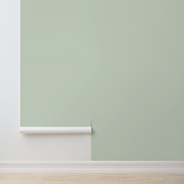 Elegante Plain Sage Green Behang (Applicatie)