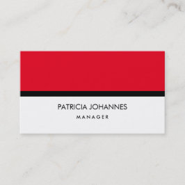 Elegante Plain Stijlvolle Rood Wit Zwart Professio Visitekaartje