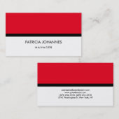 Elegante Plain Stijlvolle Rood Wit Zwart Professio Visitekaartje (Voorkant / Achterkant)