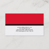 Elegante Plain Stijlvolle Rood Wit Zwart Professio Visitekaartje (Achterkant)