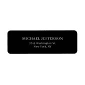 Elegante Plain Zwart Wit Gepersonaliseerde Custom Etiket (Voorkant)