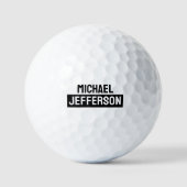 Elegante Plain Zwart Wit Gepersonaliseerde Custom Golfballen (Voorkant)