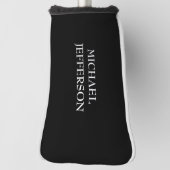 Elegante Plain Zwart Wit Gepersonaliseerde Custom Golfheadcover (Draai 90)