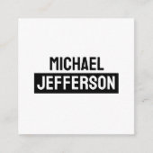 Elegante Plain Zwart Wit Gepersonaliseerde Custom Informatiekaartje (Voorkant)