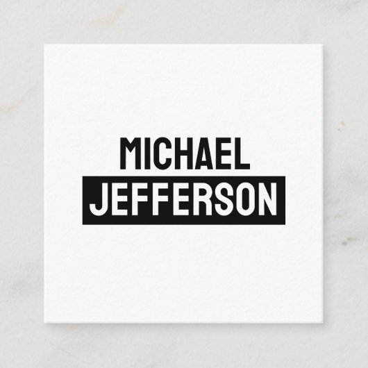 Elegante Plain Zwart Wit Gepersonaliseerde Custom Informatiekaartje (Voorkant)