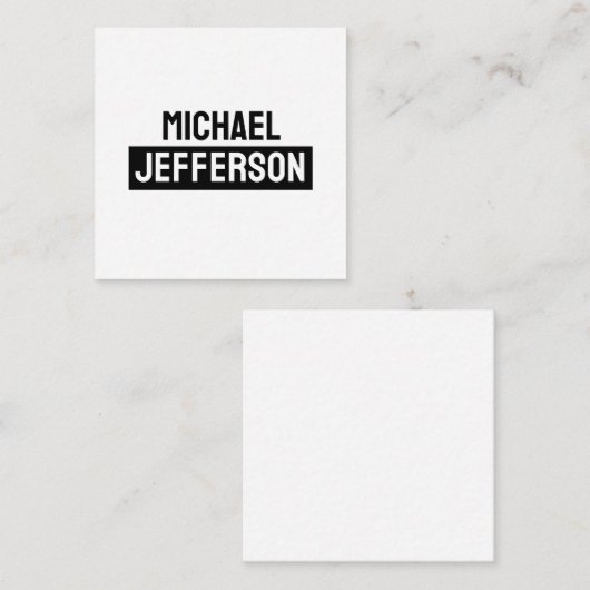 Elegante Plain Zwart Wit Gepersonaliseerde Custom Informatiekaartje (Voorkant / Achterkant)