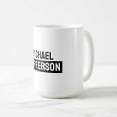 Elegante Plain Zwart Wit Gepersonaliseerde Custom Koffiemok (Voorkant rechts)