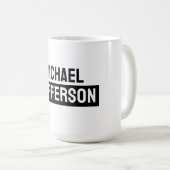 Elegante Plain Zwart Wit Gepersonaliseerde Custom Koffiemok (Voorkant rechts)