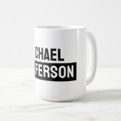 Elegante Plain Zwart Wit Gepersonaliseerde Custom Koffiemok (Voorkant rechts)