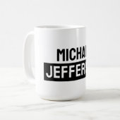 Elegante Plain Zwart Wit Gepersonaliseerde Custom Koffiemok (Voorkant links)