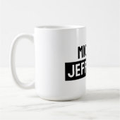 Elegante Plain Zwart Wit Gepersonaliseerde Custom Koffiemok (Links)