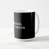 Elegante Plain Zwart Wit Gepersonaliseerde Custom Koffiemok (Voorkant rechts)
