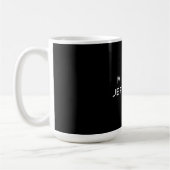 Elegante Plain Zwart Wit Gepersonaliseerde Custom Koffiemok (Links)