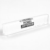 Elegante Plain Zwart Wit Gepersonaliseerde Custom Naambordje