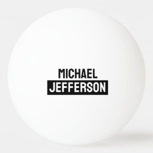 Elegante Plain Zwart Wit Gepersonaliseerde Custom Pingpongbal