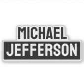 Elegante Plain Zwart Wit Gepersonaliseerde Custom Sticker (Voorkant)