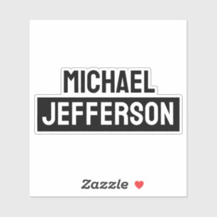 Elegante Plain Zwart Wit Gepersonaliseerde Custom Sticker