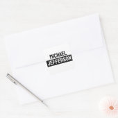 Elegante Plain Zwart Wit Gepersonaliseerde Custom Vierkante Sticker (Envelop)