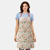 Elegante plantaardige kruiden Boho Patroon Vegetar Schort (Gedragen)