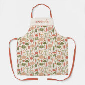 Elegante plantaardige kruiden Boho Patroon Vegetar Schort (Voorkant)