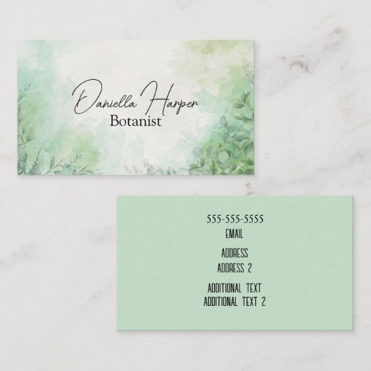 Elegante Planten/Botany/Huis Planten/Natuur Visitekaartje (Voorkant / Achterkant)