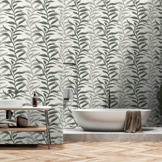 Elegante Planten in Flow XL 1 donkere groene silho Behang