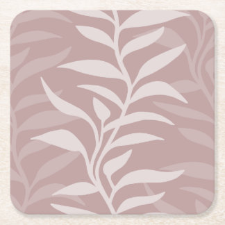 Elegante Planten in Flow XL Beige Witte Silhouet Kartonnen Onderzetters